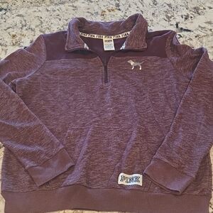 PINK Victoria's Secret Maroon Quarter-Zip Sweatshirt